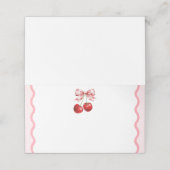 Roze Coquette Cherry Blank Voedsel Label Plaats Ka (Buitenkant ongevouwen)