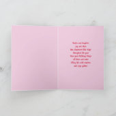 Roze  Coquette Cherry Cake Verjaardag Kaart (Binnen)