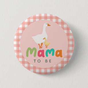Roze Coquette Dwaze Gans Mama in Spe Verjaardagsfe Ronde Button 5,7 Cm