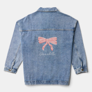Roze Coquette Esthetische Bow Girly blush Denim Jacket