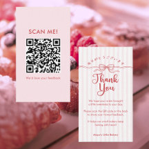 Roze Coquette Gestreepte Laat een Review QR Code
