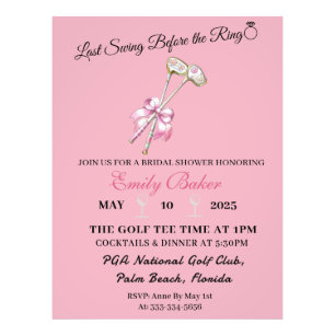 Roze Coquette Golf "Laatste Swing Voor De Ring" Foto Afdruk