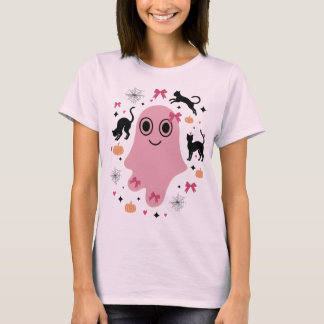 Roze Coquette Halloween Geest T-shirt
