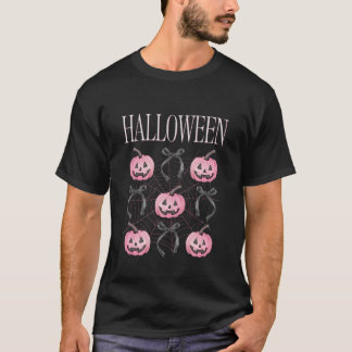 Roze Coquette Halloween – Mooie Pompoen Kunst T-shirt