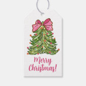 Roze Coquette Kerstboom, Custom Cadeaulabel (Voorkant)