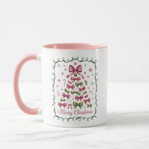 Roze Coquette Kerstboom Meisjesachtig Trendy Kerst Mok