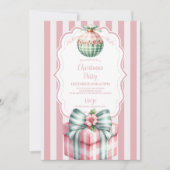 Roze Coquette Kerstmis Kaart (Voorkant)