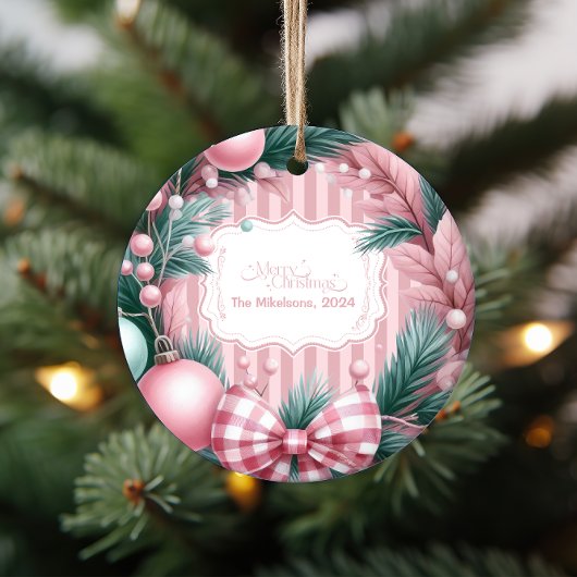 Roze Coquette Kerstmis Ornament