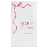 Roze Coquette Lint Boog Bruidscadeaus Bruidsmeisje Klein Cadeauzakje (Achterkant)