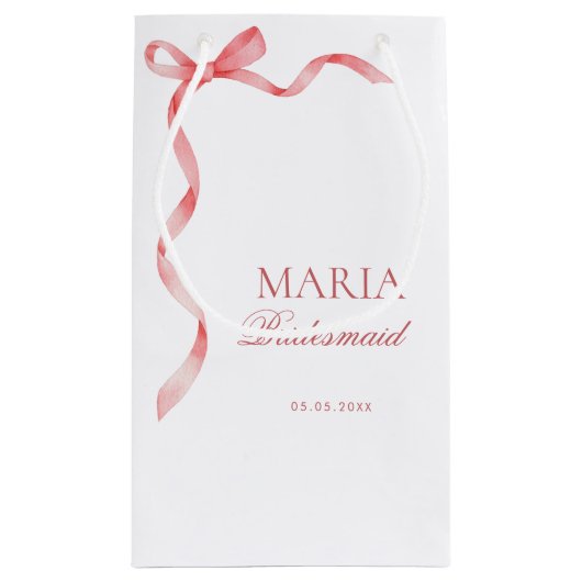 Roze Coquette Lint Boog Bruidsjurk Bruidsmeisje Klein Cadeauzakje (Achterkant)