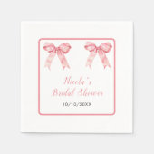 Roze Coquette Lint Bruidsboeketfeest Servet (Voorkant)