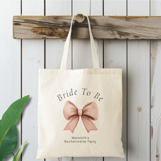 Roze Coquette Lint Bruidsfeestje Tote Bag