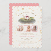 Roze Coquette Little Pumpkin 3 foto's 1e verjaarda Kaart (Voorkant / Achterkant)