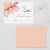 Roze Coquette Modern Elegant Baby shower Informatiekaartje (Voorkant / Achterkant)