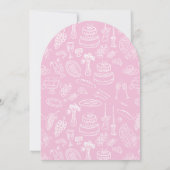 Roze coquette modern handgetekende baby shower kaart (Achterkant)
