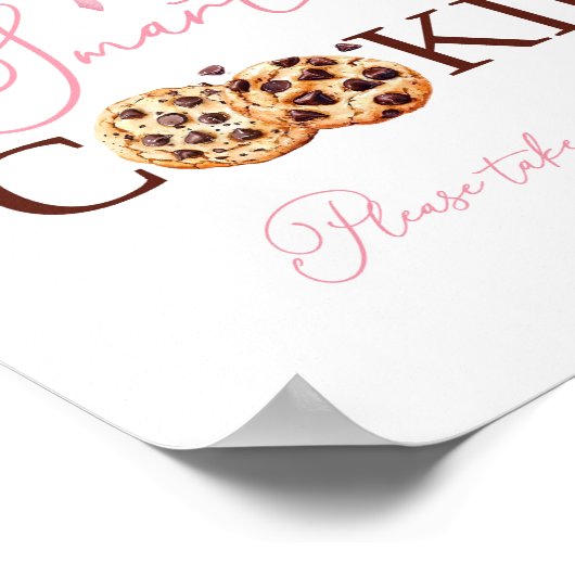 Roze Coquette One Smart Cookie Sign Poster (Hoek)