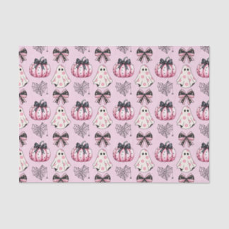 Roze Coquette Pompoen Geesten Halloween Patroon Tissuepapier