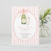 Roze Coquette Poppin Flessen Koppels Baby shower Kaart (Staand voorkant)