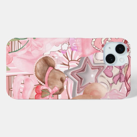Roze Coquette Stickers Case-Mate iPhone Case (Achterkant (horizontaal))