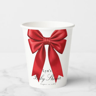 Roze Coquette Strik Baby Shower Papieren Beker