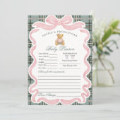 Roze Coquette Strik Berenmeisje Advies voor Babyka Kaart (Staand voorkant)