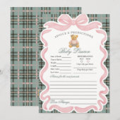 Roze Coquette Strik Berenmeisje Advies voor Babyka Kaart (Voorkant / Achterkant)