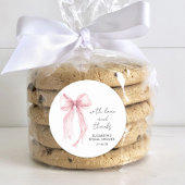 Roze Coquette Strik Bruidsfeest Dank Je Ronde Sticker