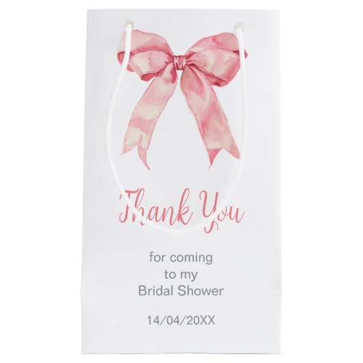 Roze Coquette Strik Bruidsfeest Klein Cadeauzakje (Voorkant)