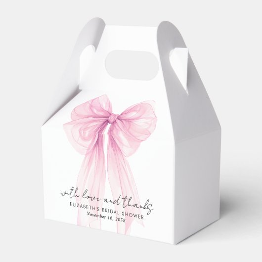 Roze Coquette Strik Bruiloft Feest Bedankt Bedankdoosjes (Achterkant)