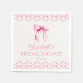 Roze Coquette Strik Bruiloftsfeest Servet (Voorkant)