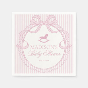 Roze Coquette Strik D摇马 Baby Shower Dessert Servet