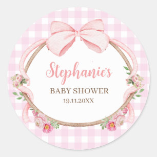 Roze Coquette Strik Dasje Ronde Sticker