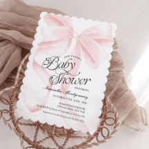 Roze Coquette Strik Meisje Baby Shower Uitnodiging