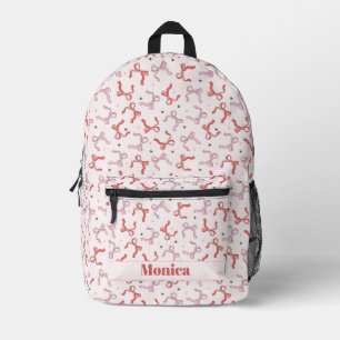 roze coquette strik meisjesachtig script monogram  bedrukte rugzak