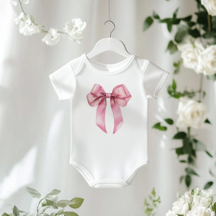 Roze Coquette Strik minimalistische verjaardag Romper