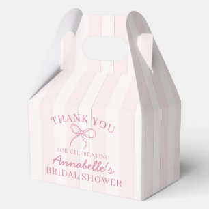 Roze Coquette Strik Pastel Bruiloftsfeest Dessert Bedankdoosjes
