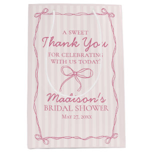 Roze Coquette Strik Pastelkleurige Bruiloft Feest Medium Cadeauzakje