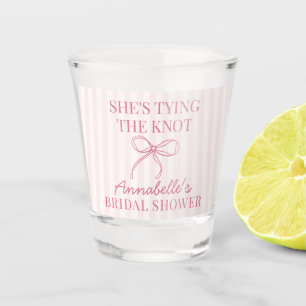 Roze Coquette Strik Pastelkleurige Knoop Bruiloft  Shot Glas
