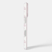 Roze Coquette Strikjes op Strepen met Monogram Case-Mate iPhone Case (Achterkant / Rechts)