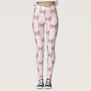 Roze coquette strikken en stippen leggings