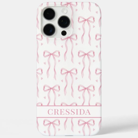 Roze Coquette Strikken met Monogram Case-Mate iPhone Case (Achterkant)