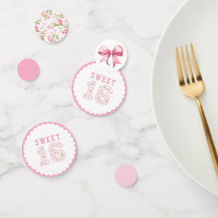 Roze Coquette Sweet 16 Universiteit Confetti