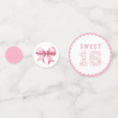 Roze Coquette Sweet 16 Universiteit Confetti (Achterkanten)