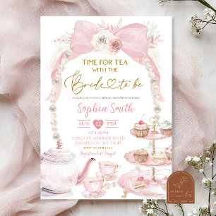 Roze Coquette Tijd Voor Tea Bride Te Zijn Kaart
