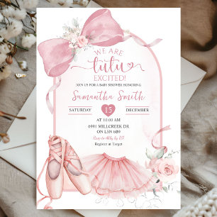 Roze Coquette Tutu Opgewonden Ballerina Baby showe Kaart