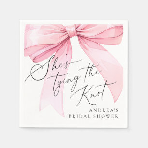 Roze Coquette Ze Krijgt de Knoop Aangehaald Bruids Servet