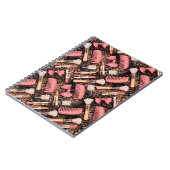 Roze Cosmetica Patroon Glitter Notitieboek (Linkerzijde)
