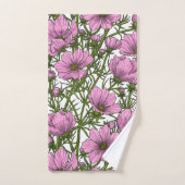 Roze Cosmos bloemen Bad Handdoek (Handdoek)
