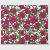 Roze Cosmos bloemen Cadeaupapier (Vlak)