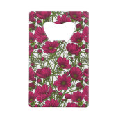 Roze Cosmos bloemen Kredietkaart Flessenopener (Voorkant)